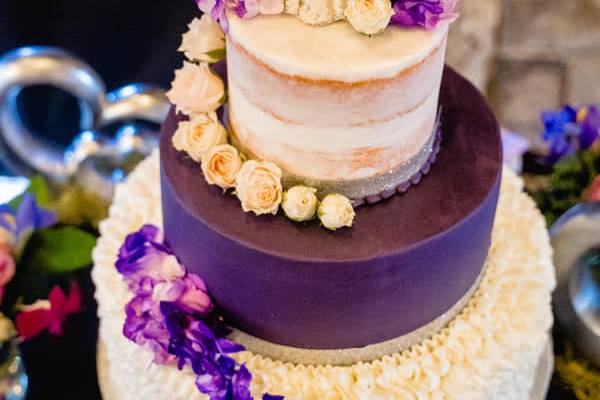 Purple wedding cake