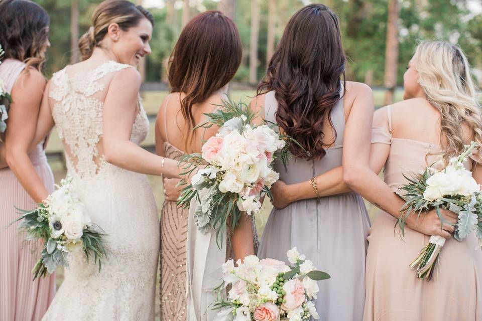 Bride and bridesmaids