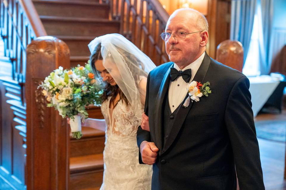 Dad walking his daughter