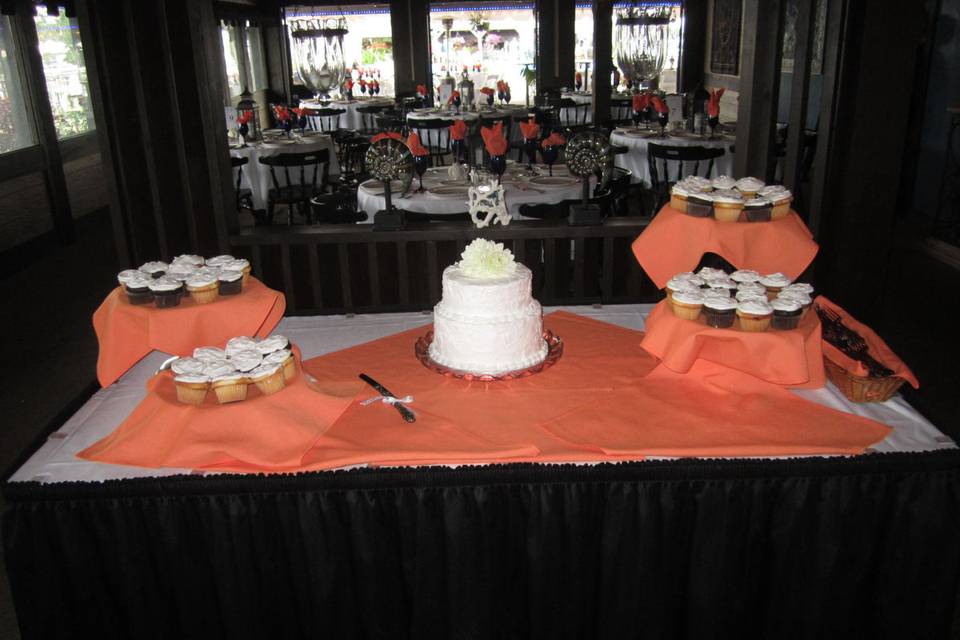 Wedding cake set-up