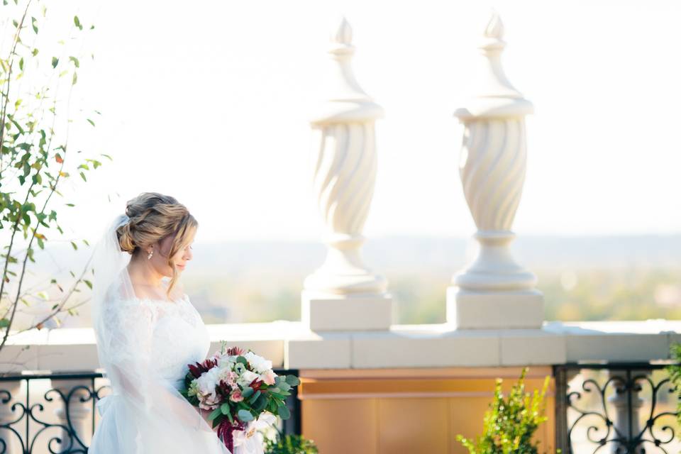 Bride holding a bouquet