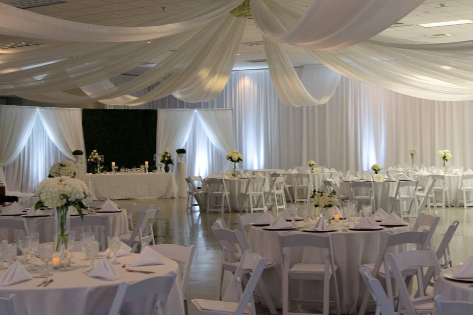 Pipe and drape wedding