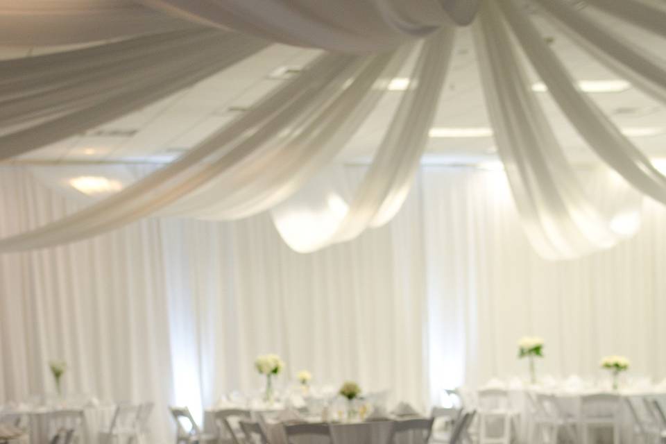 Tall white flower arrangement