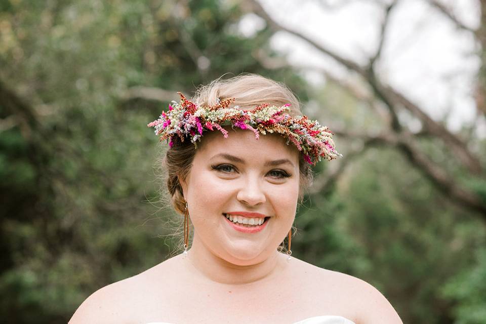 Bouquet and flower crown