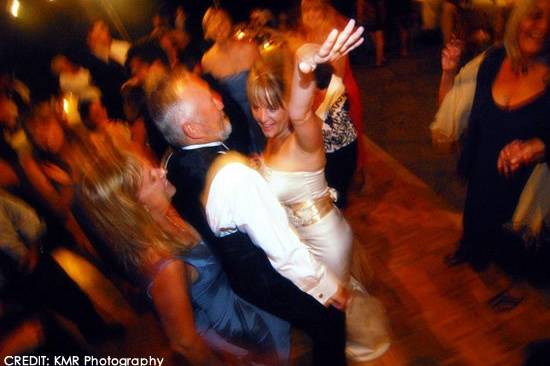 The dancefloor is hoppin' at this outdoor wedding located at private estate Rancho Soquel, just south of Santa Cruz.