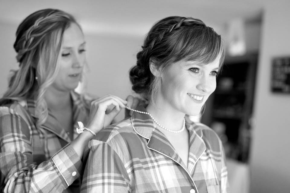 Bride getting ready