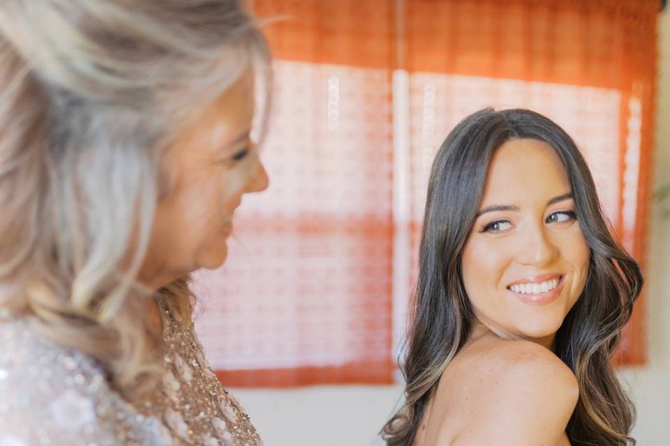 Bride getting ready