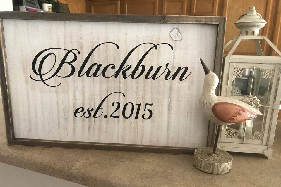 Monogrammed est. signs with your name. Rustic sign 19