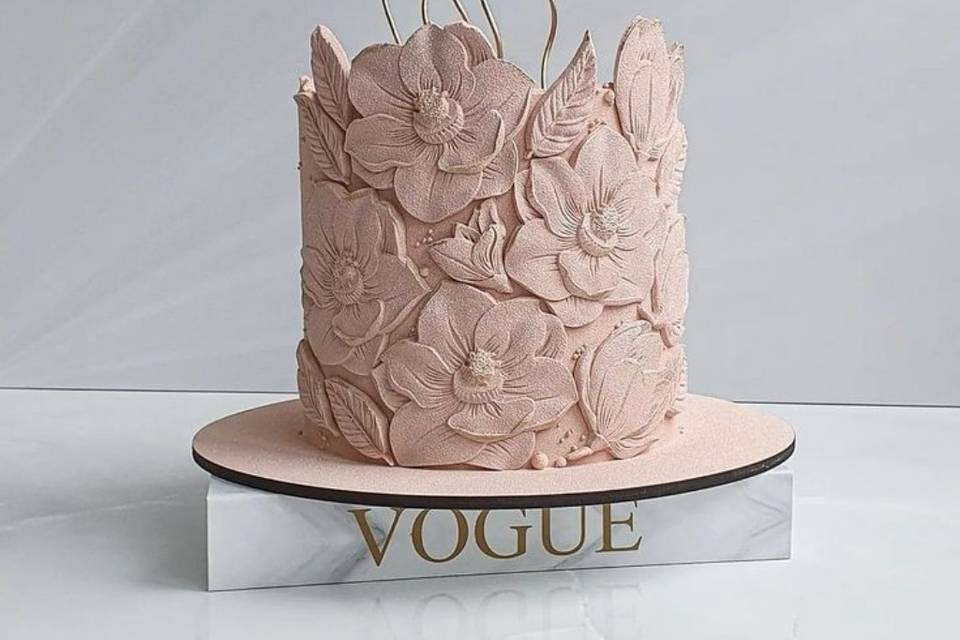 Velvet cake  delicate lotuses