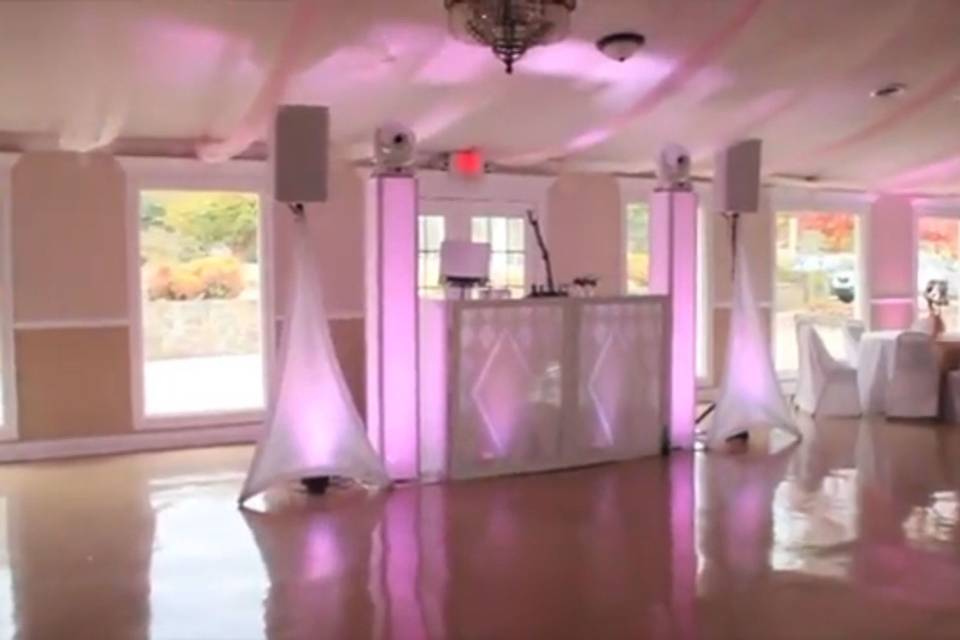 Rose Gold DJ Booth Lighting