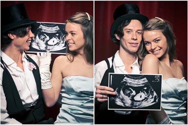 Newlyweds photo booth montage