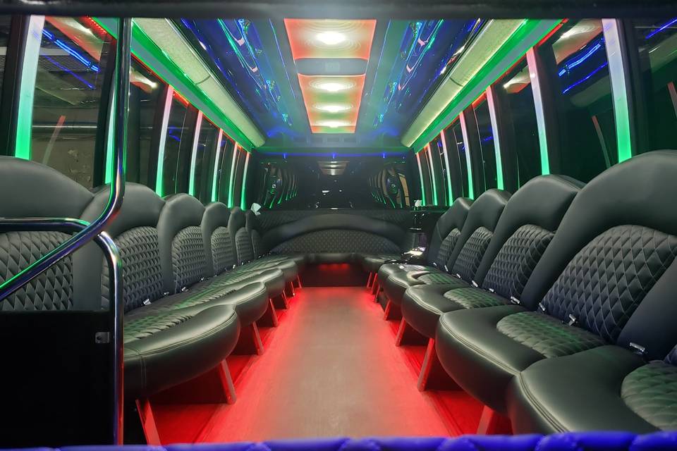 34 Passenger Limo Bus Interior