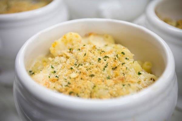 Baked mac and cheese with lobster