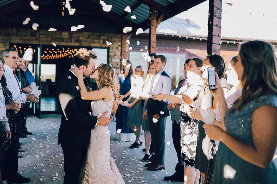 Newlyweds at their reception