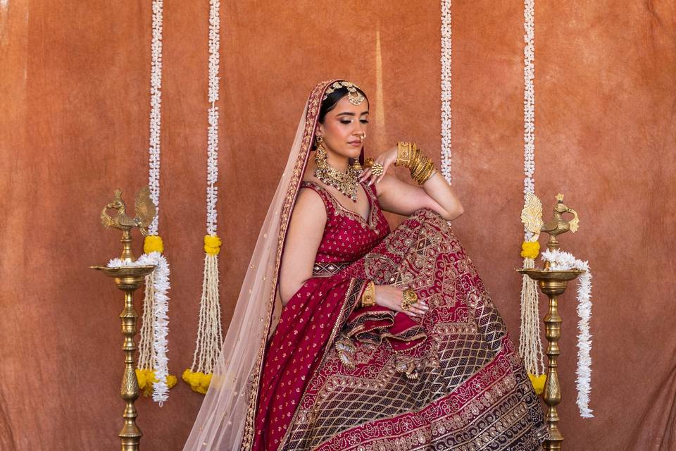 Red Bridal Lehenga