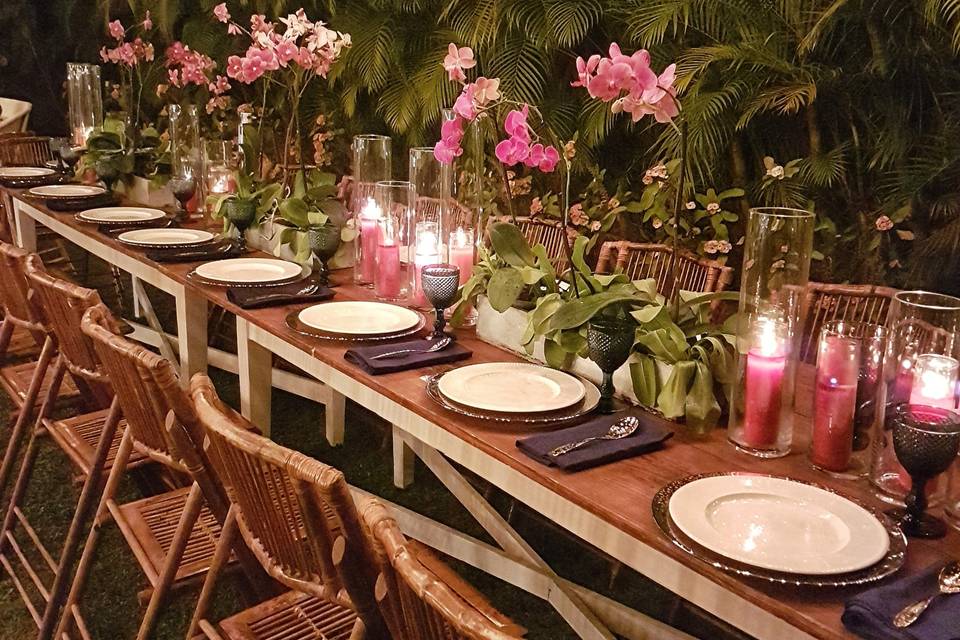 Orchids long table