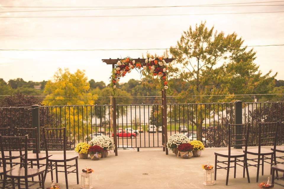 Fall Sunset Terrace wedding