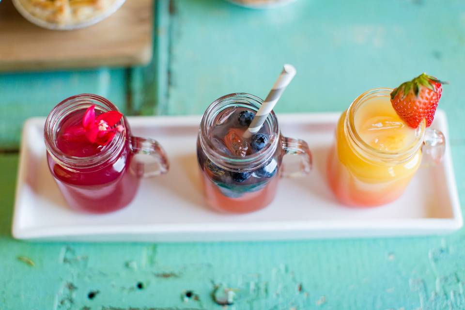 Cocktails on a mason jar