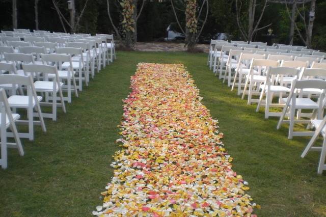 Outdoor wedding ceremony area