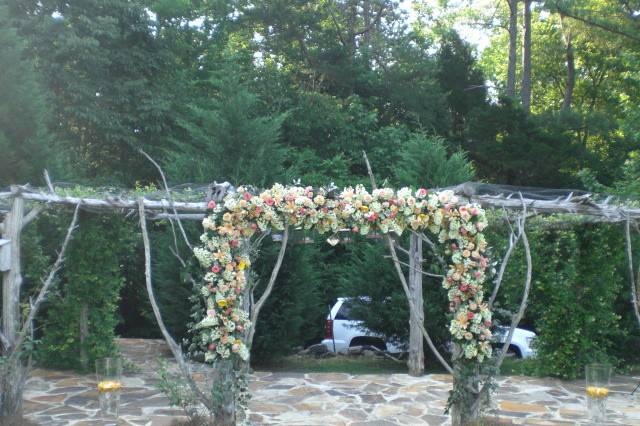 Outdoor wedding ceremony area