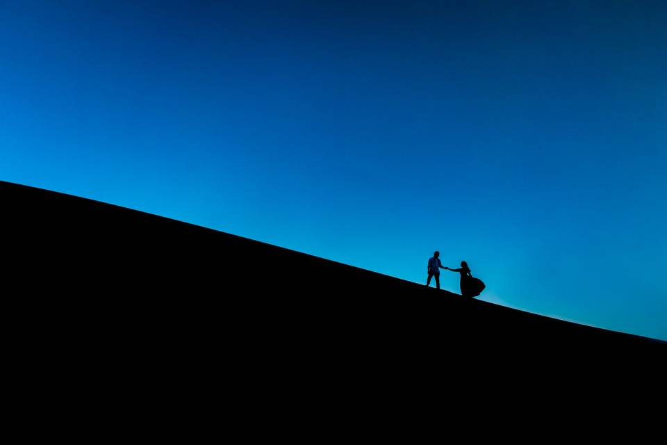 Silhouette at the san dunes