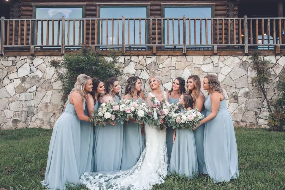 Bride with her best gals.