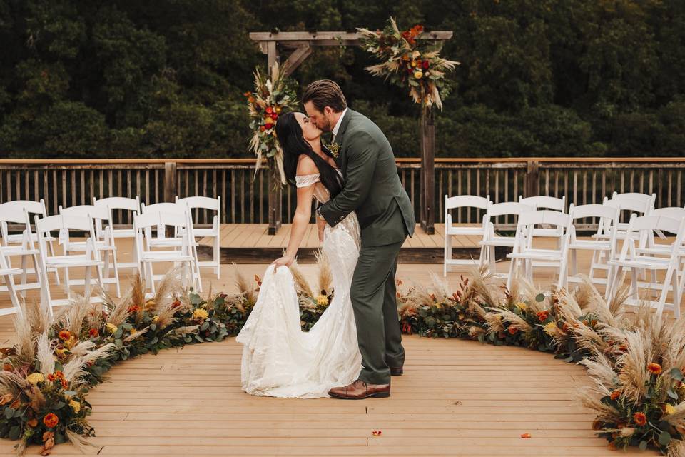 A unique ceremony setup.