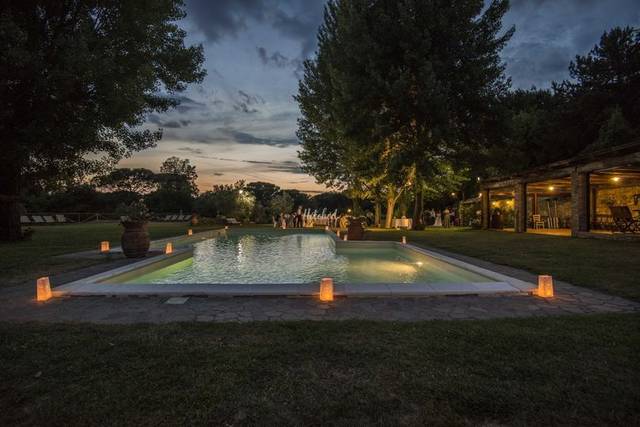 Pool at sunset