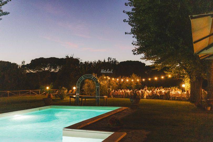 Pool at sunset