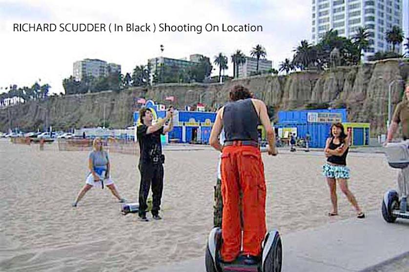 Richard Scudder on location shooting a billboard