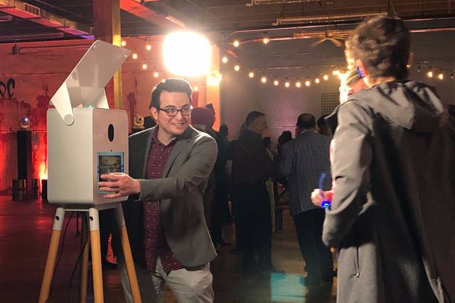 Explaining the booth