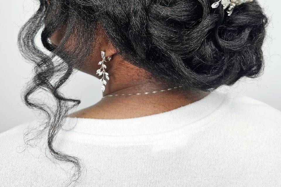 Textured Hair Low Updo