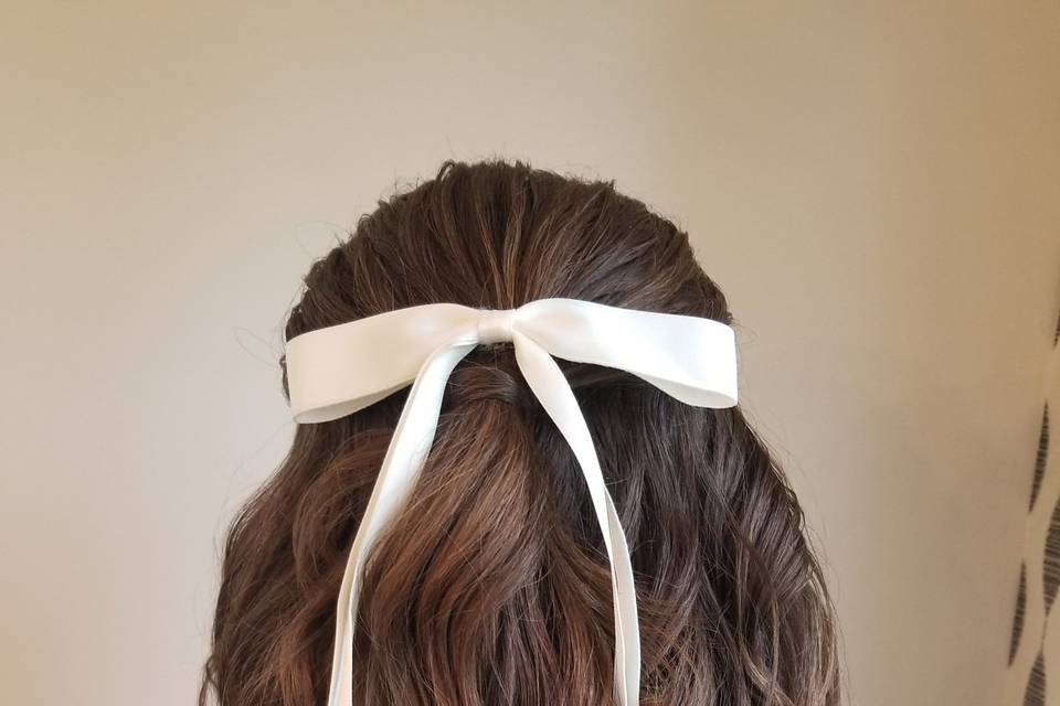 Half Up with Waves and a Bow