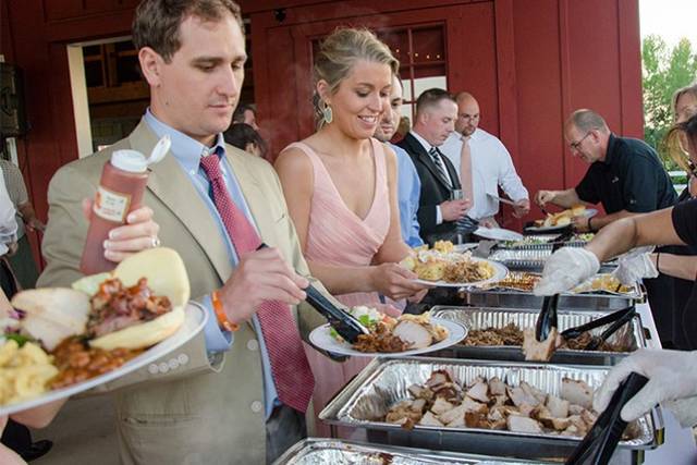 Guest filling their plates up