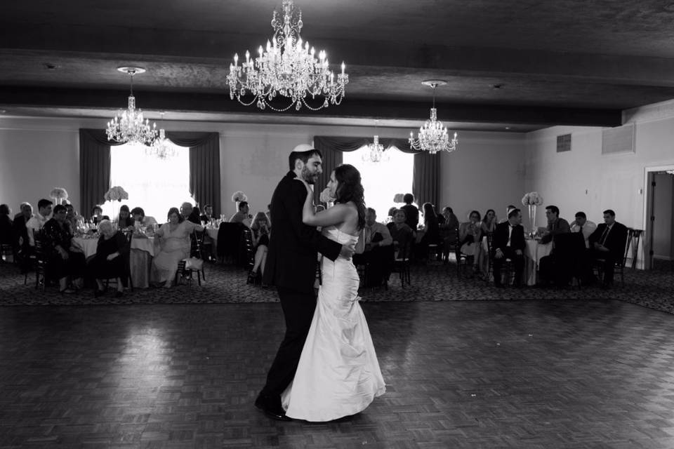 First dance in black and white