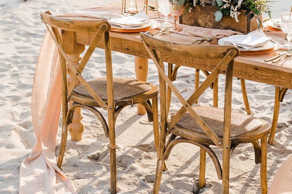 Beach tablescape