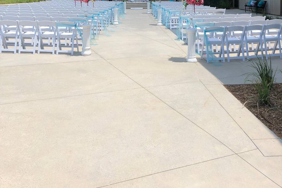 Outdoor ceremony with draping
