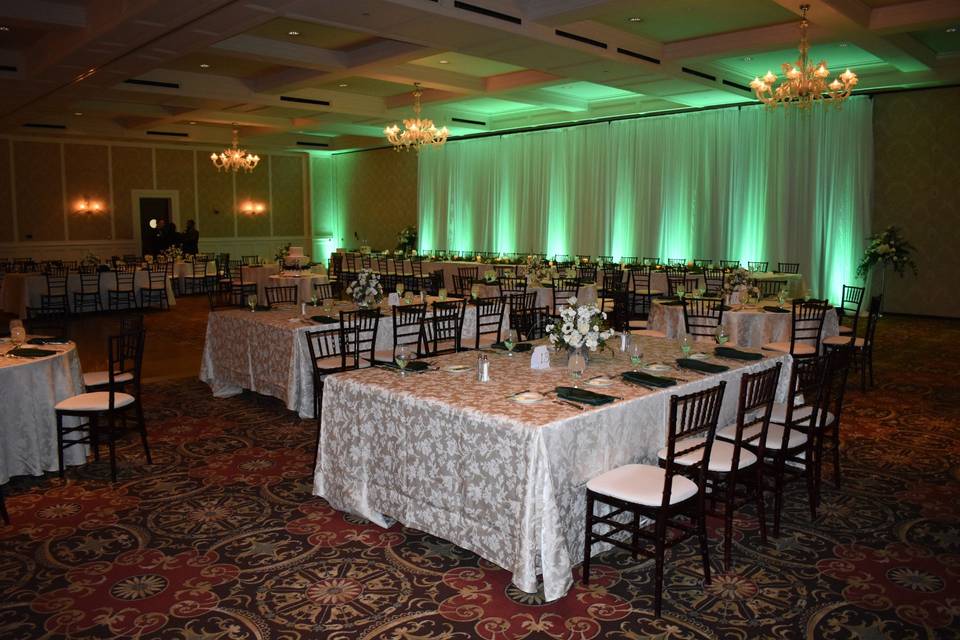 Up-lighting for the head table