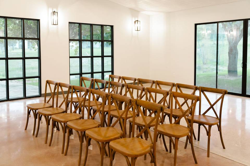 Ceremony space with chairs