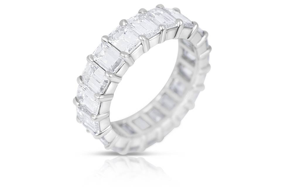 Emerald Cut Eternity Band