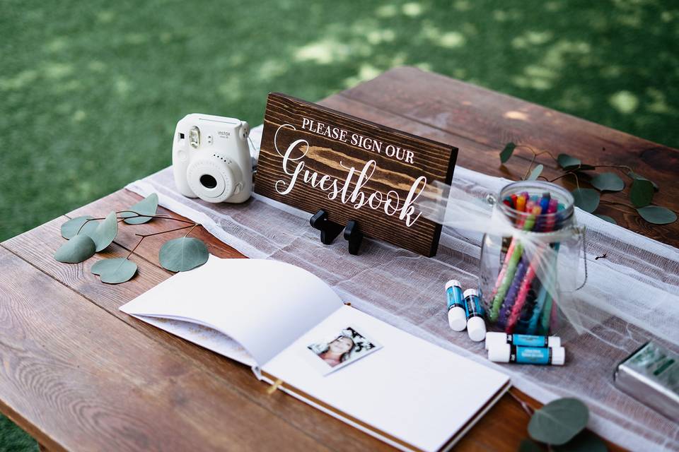 Jarrett's guestbook table