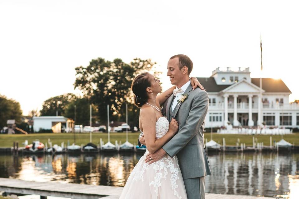 Summer wedding harbor