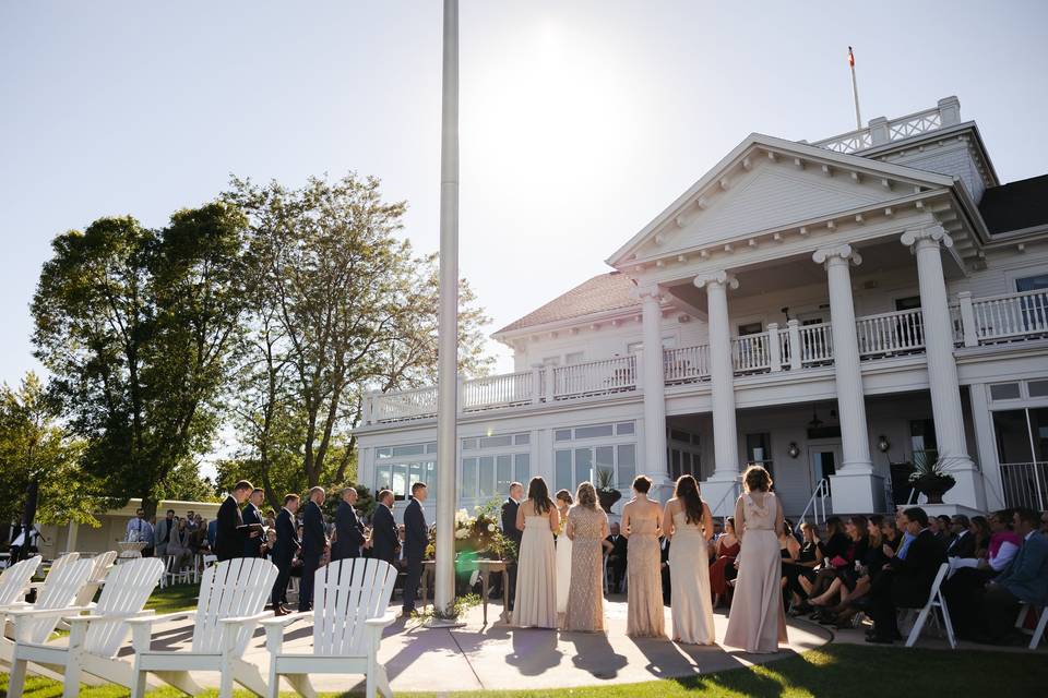 Flagpole summer wedding