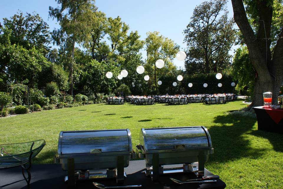 Wedding reception setup