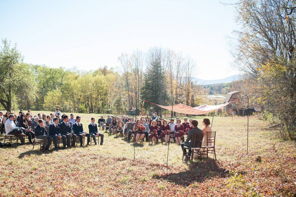 Ceremony in field.