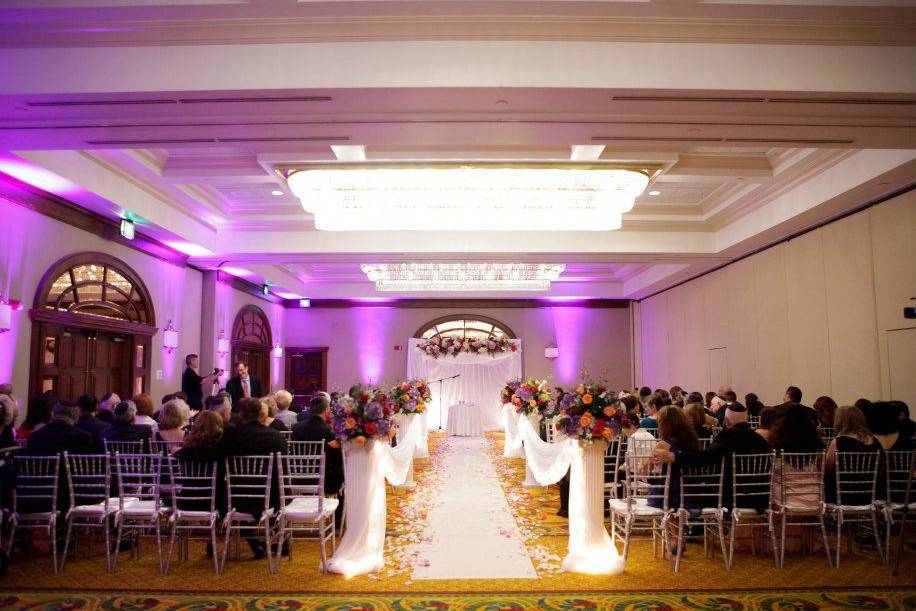 Indoor wedding ceremony ares