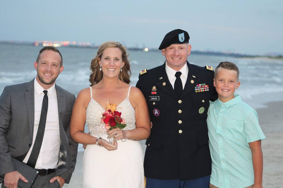 Beach family wedding