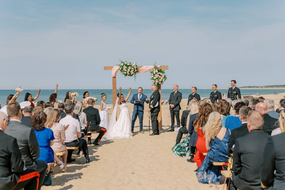 A beach wedding