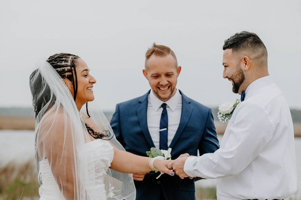 A beach wedding