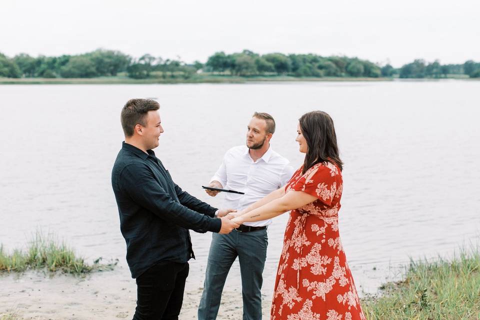 Beach family wedding